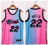 Heat 22 Jimmy Butler Blue Pink Nike 2021 City Edition Swingman Jersey,baseball caps,new era cap wholesale,wholesale hats